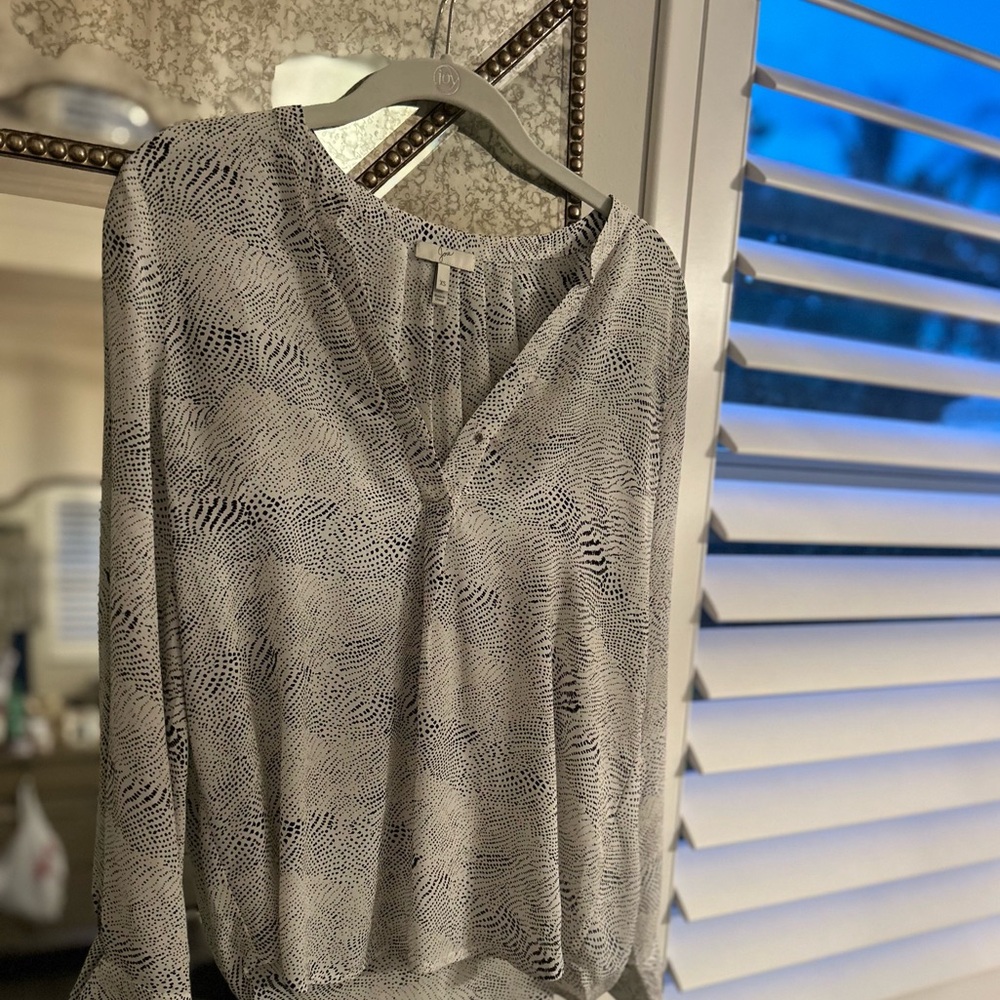 Joie Gray 3/4 Sleeve Relaxed Blouse